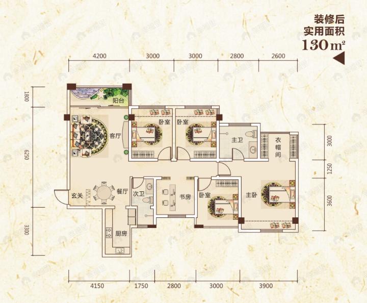 永意山语城5室2厅2卫户型图