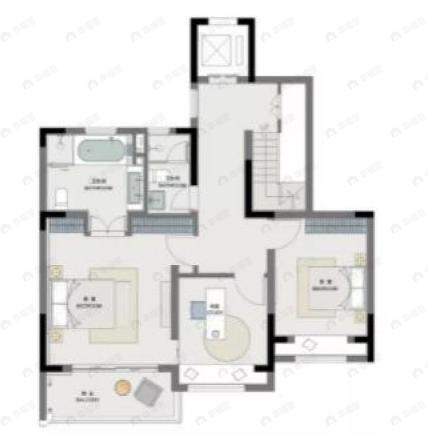 浦发仁恒珊瑚世纪4室2厅3卫户型图