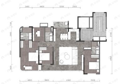 天健麓湖天境4室3厅2卫户型图