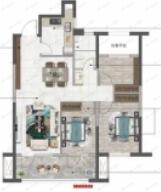 融创阅澜庭3室2厅1卫户型图