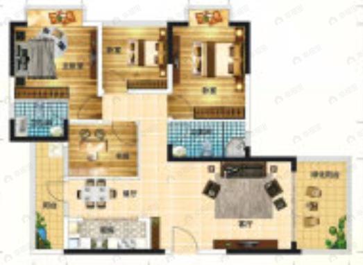 振宁星光广场4室2厅2卫户型图