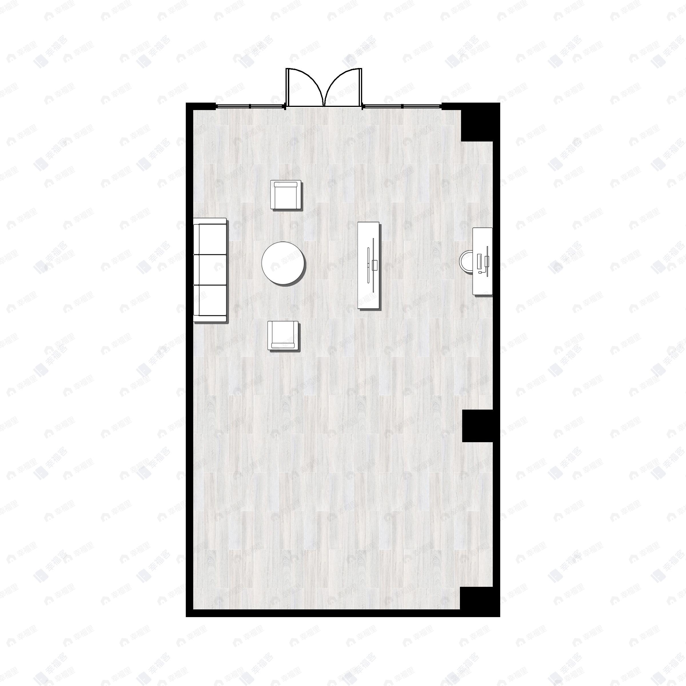 1室1厅建面52m²北|南户型图