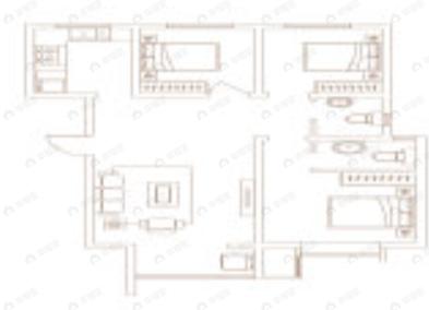 3室2厅2卫建面112平南|北户型图