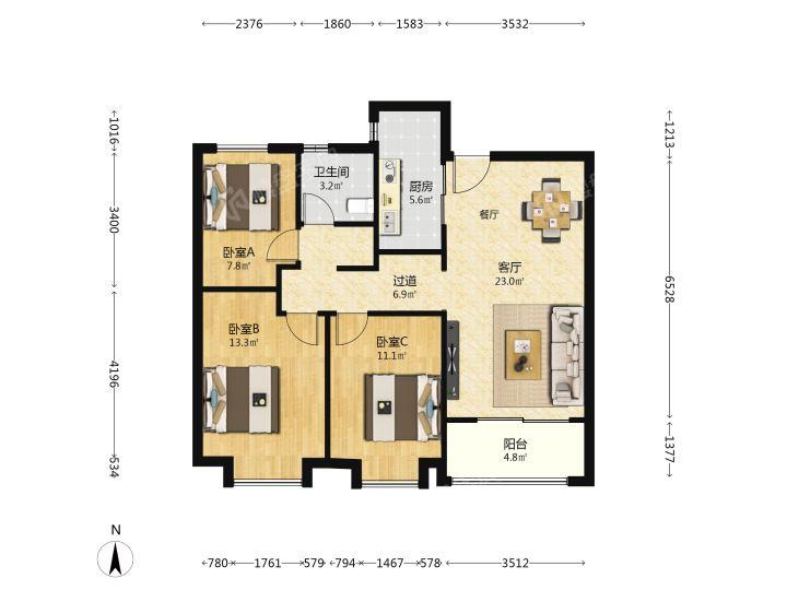 整租·绿城西安全运村(子衿苑)