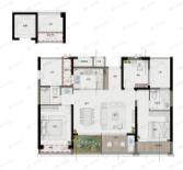 3室2厅2卫建面105m²南户型图