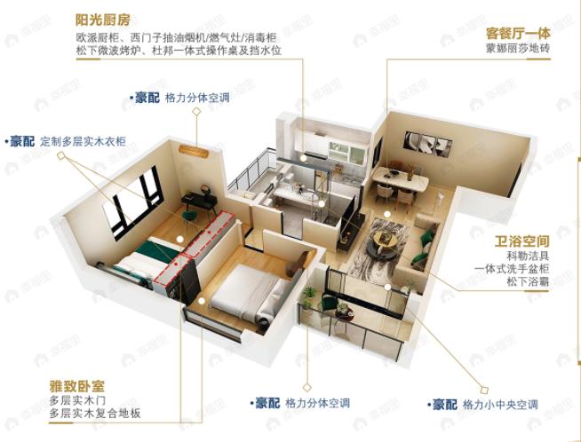 合和新城2室2厅1卫户型图