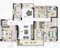 5室2厅3卫建面215平南|北户型图