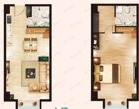 佳华国际大厦1室2厅2卫户型图