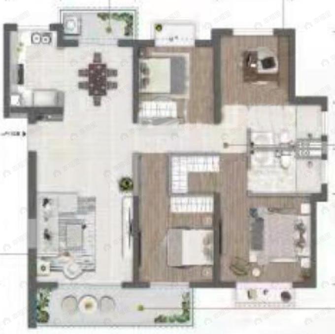 世茂璀璨世家4室2厅2卫户型图
