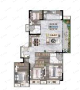 赣电东方城4室2厅2卫户型图