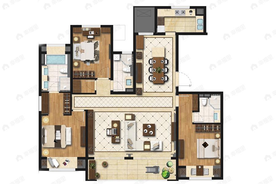 海玥名都4室2厅3卫户型图