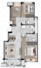 雨润星雨华府3室2厅2卫户型图