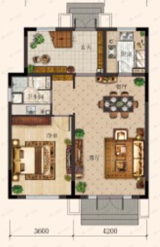 3室2厅2卫建面155m²南|北户型图