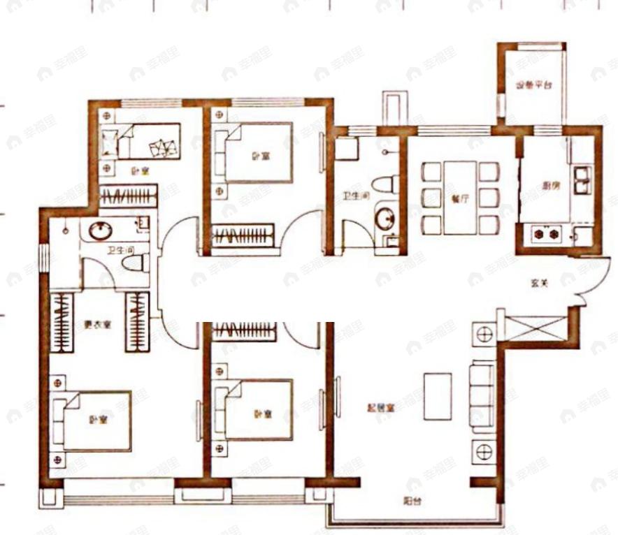 南益名悦湾4室2厅2卫户型图