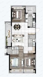 桐韵家园3室2厅2卫户型图