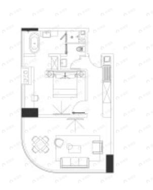 五矿长沙芒果芯域1室1厅1卫户型图