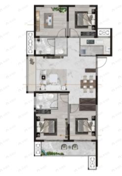 绿博福苑4室2厅2卫户型图