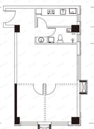 五矿新里1室1厅1卫户型图