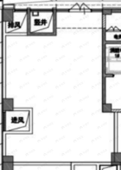 1室1厅建面76平北户型图