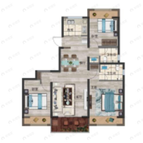 浩创半山云府3室2厅2卫户型图