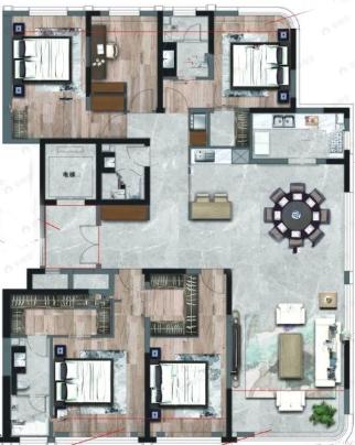 融大新外滩5室4厅3卫户型图