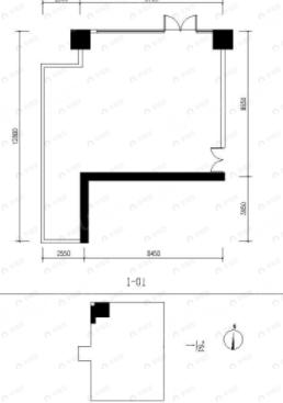 1室1厅建面88m²南户型图
