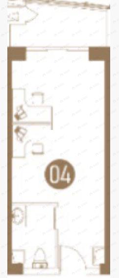 湘江颂1室1厅1卫户型图