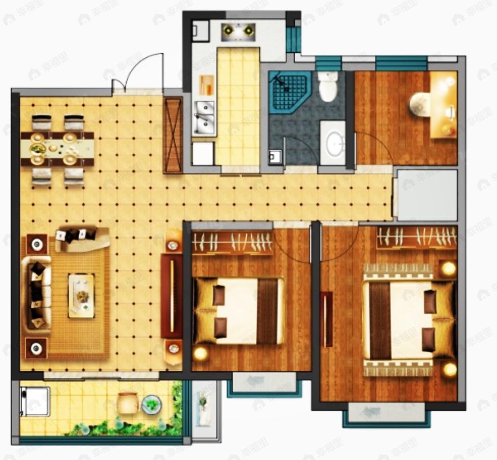 城乡居壹号苑3室2厅1卫户型图