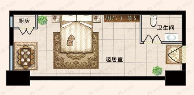 范阳世纪城1室1厅1卫户型图