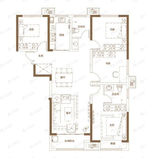 阳光城4室2厅2卫户型图