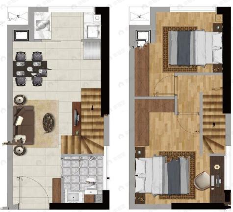 商社又壹城2室2厅1卫户型图