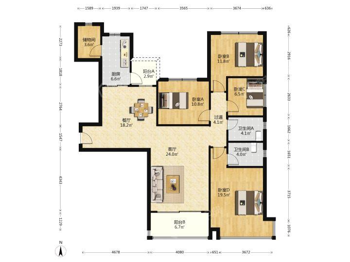 整租·恒大金碧天下(天鸿苑)