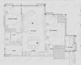 2室1厅2卫建面125平北|南|西|东户型图