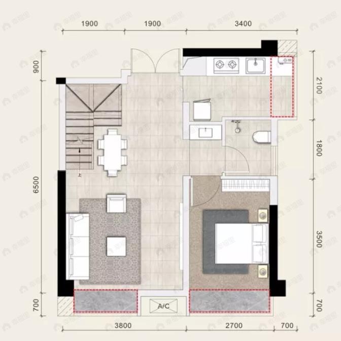 中鑫海广场4室2厅2卫户型图