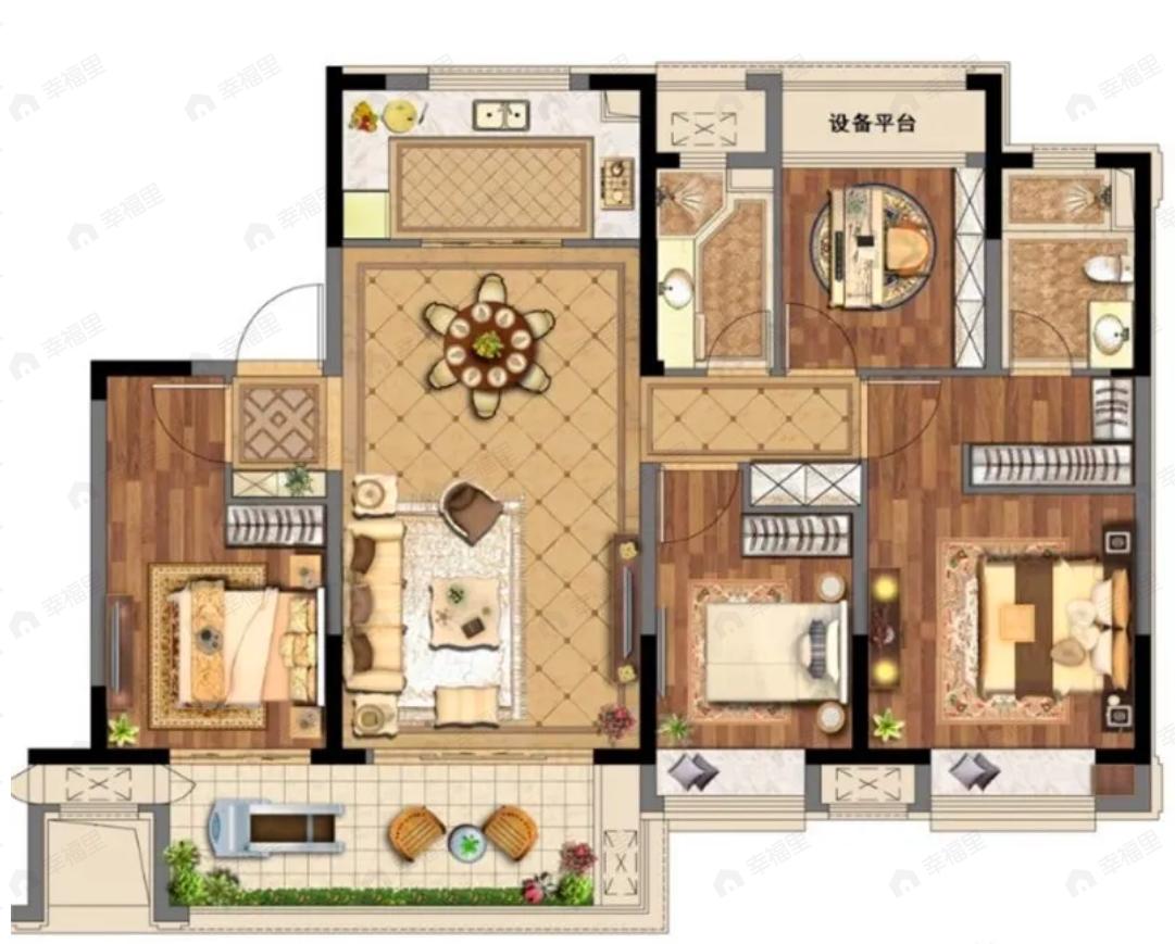 香悦四季4室2厅2卫户型图