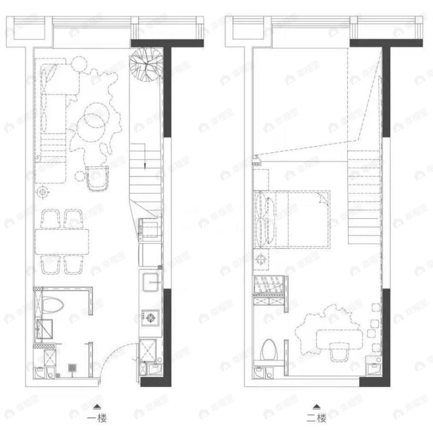 大东海中央府1室2厅2卫户型图