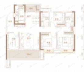 长沙北中心保利时代4室2厅2卫户型图