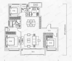 融创御河宸院3室2厅2卫户型图