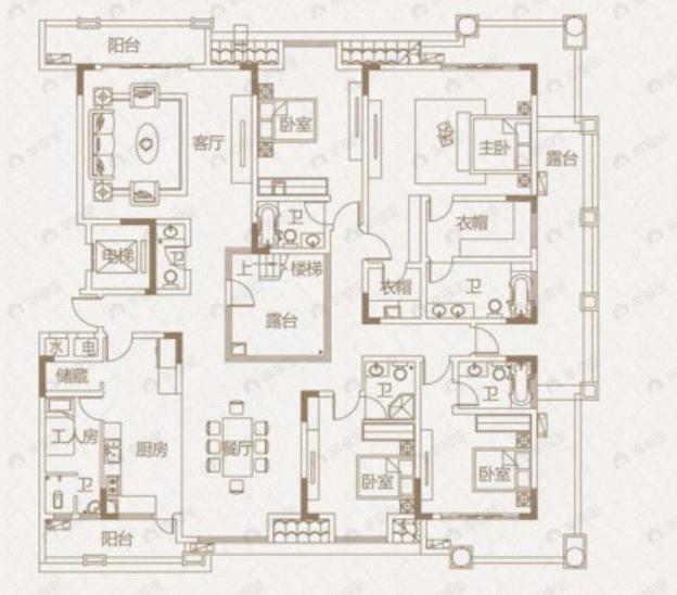 江璟湖5室2厅6卫户型图