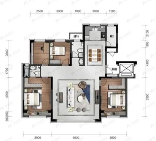 宝裕悦兰湾观萃4室2厅2卫户型图