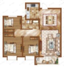 盛唐融城3室2厅1卫户型图