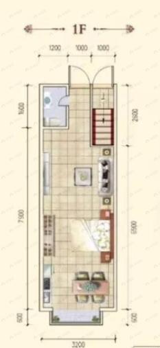 中国锦园2室2厅2卫户型图