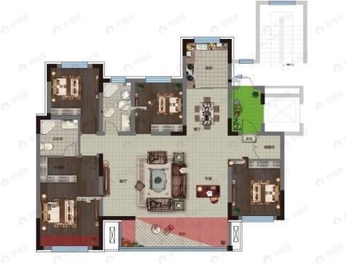 富禹盛京学府4室2厅2卫户型图