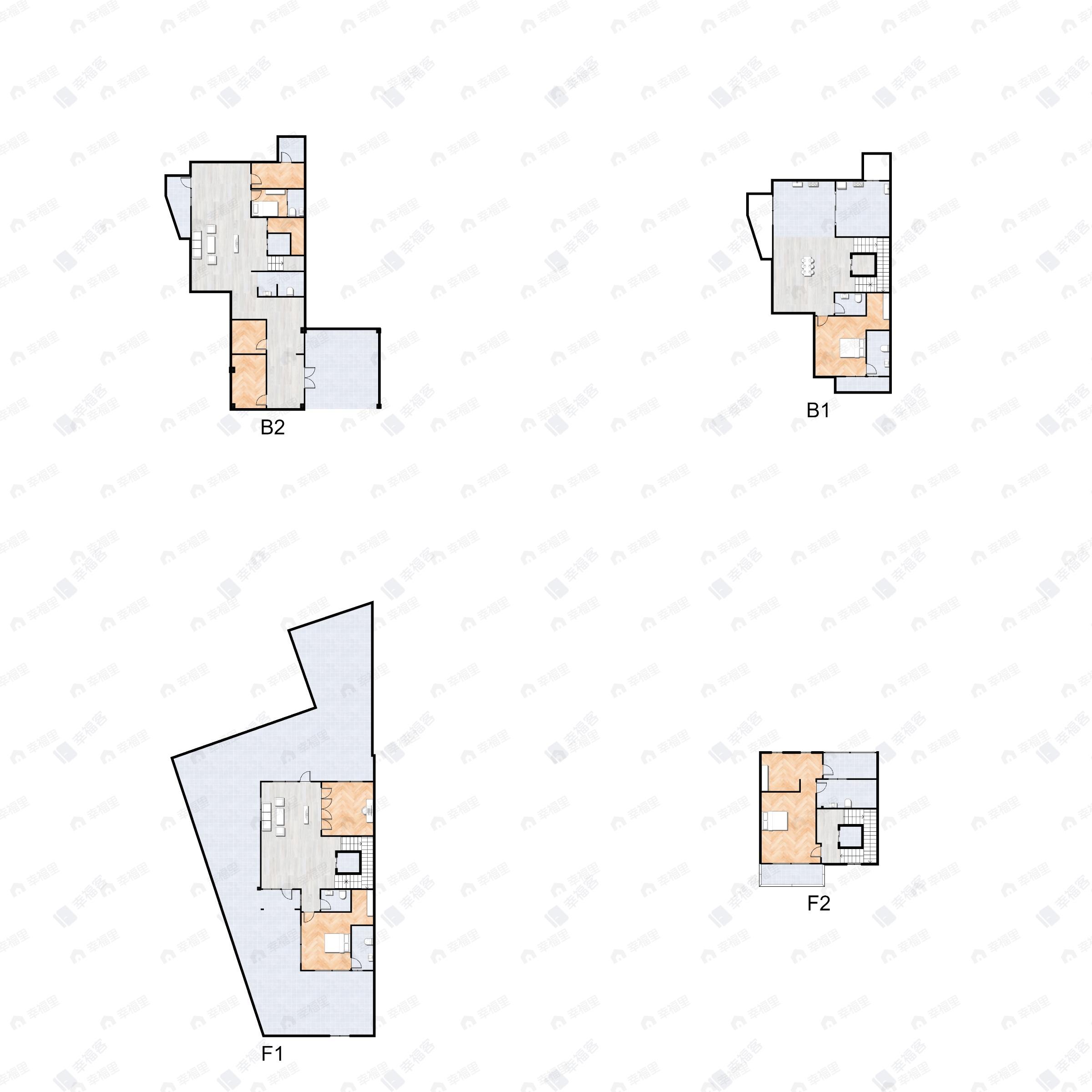 4室5厅7卫建面413平南|北户型图