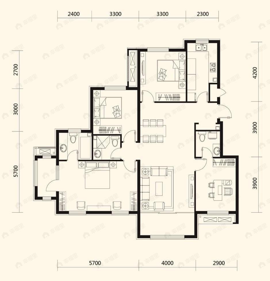 韩建观山源墅4室2厅3卫户型图