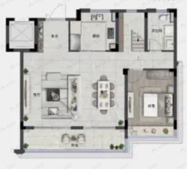 5室2厅3卫建面190平北户型图