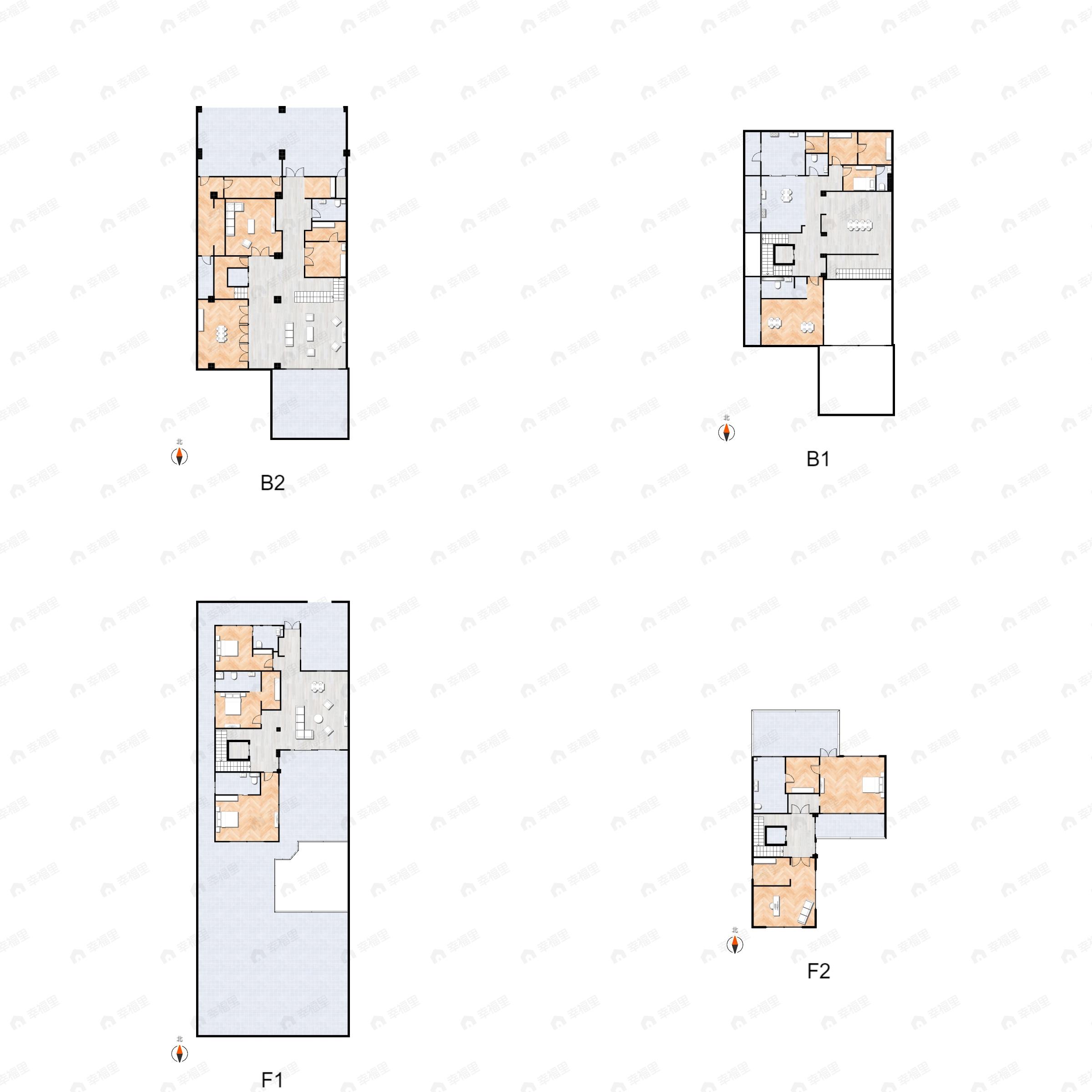 7室4厅8卫建面698平北|南户型图