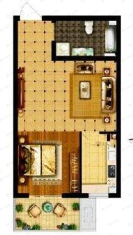 尚科世纪城1室1厅1卫户型图