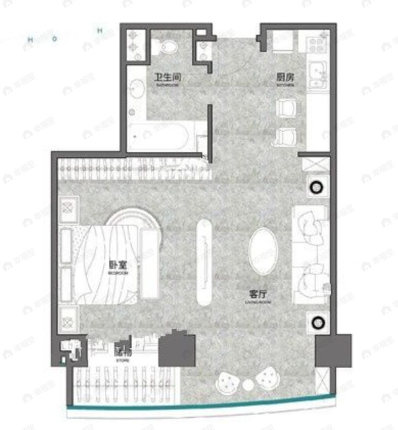 友谊天壤1室1厅1卫户型图
