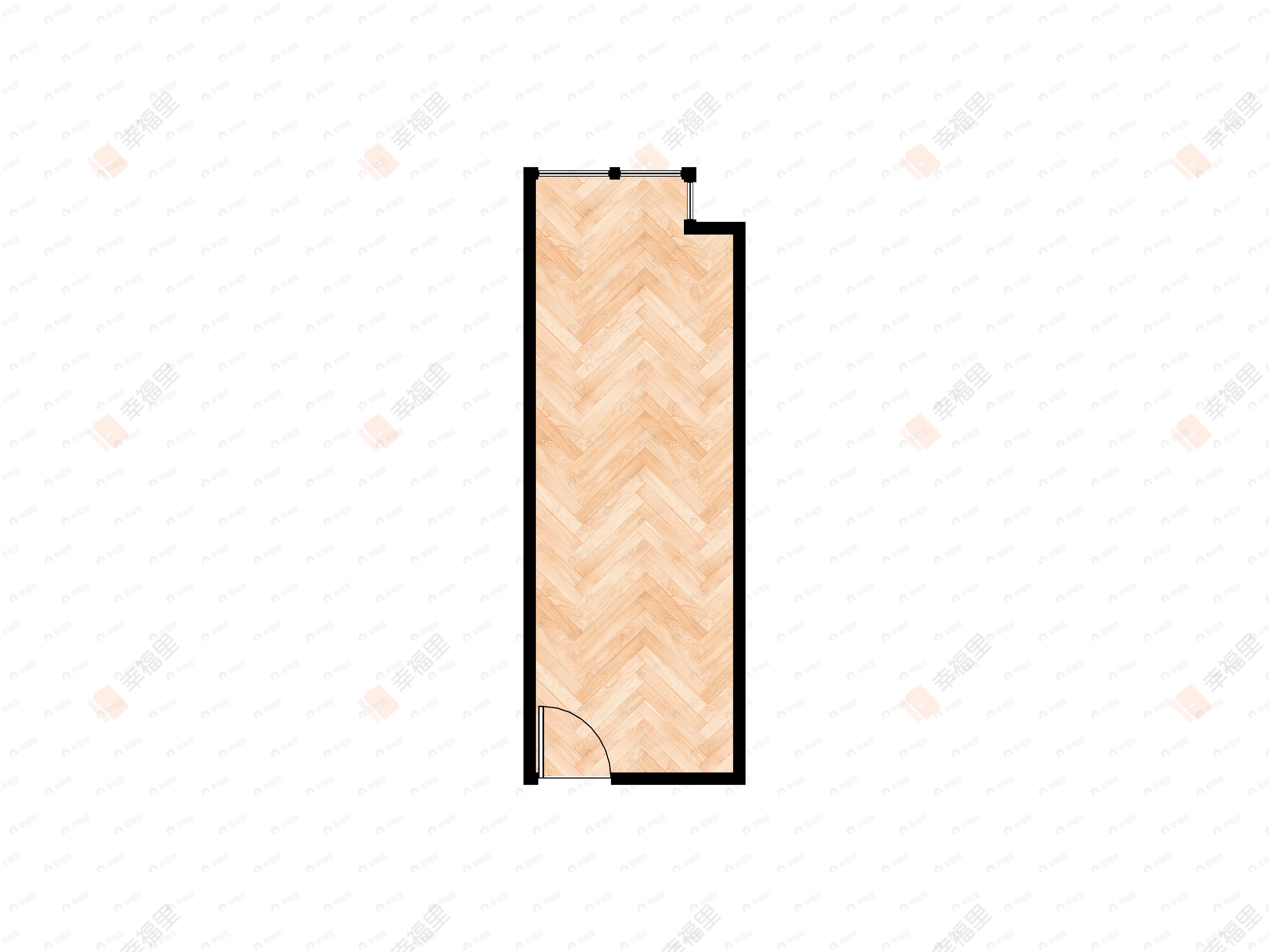 1室1厅建面35m²南|北户型图